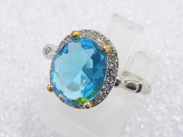 JAPANESE KIMONO / ANTIQUE COLORED STONE RING (SIZE 11)